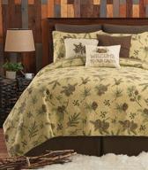 🌲 набор одеял c&f home woodland retreat pinecone king с 2 подушками king - реверсивное хлопковое покрывало для кровати в стиле рустик, дача, природа - коричневый набор из 3 предметов для кровати king в цвете беж. логотип