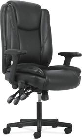 img 4 attached to 🪑 Premium Comfort and Support: Sadie High-Back Leather Office Chair with Lumbar Support - Ergonomic Swivel Design (HVST331)