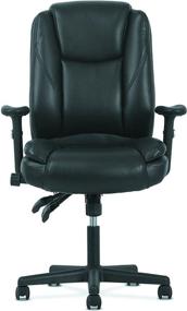 img 3 attached to 🪑 Premium Comfort and Support: Sadie High-Back Leather Office Chair with Lumbar Support - Ergonomic Swivel Design (HVST331)
