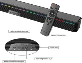 img 1 attached to 🔊 Optimal Soundbar Speaker with RGB LED Light Bar: Multiple Colors, TV Wall Mount, Bluetooth, AUX, Optical, and HDMI Connection for Ultimate Entertainment System