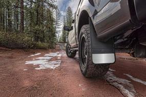 img 1 attached to 🐾 Husky Liners 55000 Rubber Front Mud Flaps - 12IN, Black: Efficient Mud Protection, No Added Weight