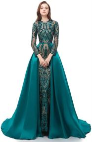 img 3 attached to 👗 Leyidress Mermaid Evening Dress with Detachable Train for Girls - Celeb-inspired Clothing