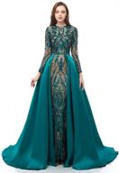 👗 leyidress mermaid evening dress with detachable train for girls - celeb-inspired clothing logo