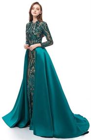 img 2 attached to 👗 Leyidress Mermaid Evening Dress with Detachable Train for Girls - Celeb-inspired Clothing