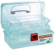 📦 12-inch plastic art supply tool box: essential craft storage organizer with semi-clear plastic and two trays logo