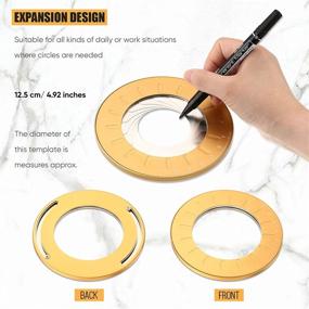 img 3 attached to ✏️ Adjustable Circle Drawing Tool - Aluminum Alloy Circle Template Maker for Drafting, 125 mm - Includes Black Flannelette Bag - Round Circle Template Tool - Ring Circle Making Tool (Yellow)