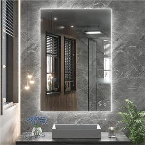 img 4 attached to 36 x 28 LED Backlit Bathroom Vanity Mirror with Light - TETOTE: 3 Color Options, Anti-Fog, Dimmable, Wall Mounted