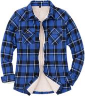 🧥 thcreasa flannel jacket: cozy sherpa lined with pockets for women's stylish attire logo