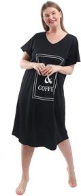 img 1 attached to 💤 FEREMO Women's Plus Size V Neck Short Sleeve Nightgowns - Comfortable Sleepwear Nightshirts