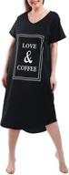 💤 feremo women's plus size v neck short sleeve nightgowns - comfortable sleepwear nightshirts logo
