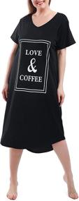 img 4 attached to 💤 FEREMO Women's Plus Size V Neck Short Sleeve Nightgowns - Comfortable Sleepwear Nightshirts
