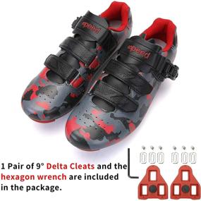 img 2 attached to 🚴 Unisex Pelaton Compatible Cycling Shoes - Indoor/Outdoor Road Bike Riding Shoes for Men and Women with Look Delta Cleats Clip