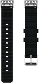 img 1 attached to 👉 Premium Black Nylon Replacement Band for Garmin Forerunner 30/35 - Adjustable Sports Strap by HUABAO