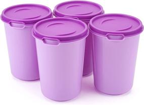 img 4 attached to 🍦 Ice Cream Containers - Candy Color Series (4 Packs - 0.7 Quart/Pack) - Purple