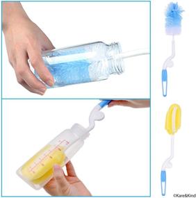 img 2 attached to 🍼 Complete Baby Bottle Cleaning Kit - 9 Brushes for Milk/Water Bottles, Nipples, Caps, Straws, Tubes, etc. - Streamline Your Sterilizing Routine - Food-Grade & Safe