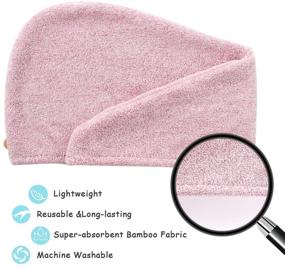 img 1 attached to 👩 Jeffsun Hair Drying Towels: Super Absorbent Microfiber, 2 Pack for Women and Girls (Pink+Gray)