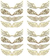 👼 janou 80pcs angel wings wood slices: unfinished diy craft embellishments for gift ornaments & decoration logo