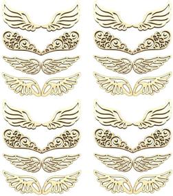 img 4 attached to 👼 JANOU 80pcs Angel Wings Wood Slices: Unfinished DIY Craft Embellishments for Gift Ornaments & Decoration