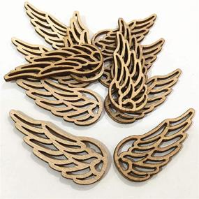 img 1 attached to 👼 JANOU 80pcs Angel Wings Wood Slices: Unfinished DIY Craft Embellishments for Gift Ornaments & Decoration