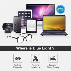 img 1 attached to 👓 Occffy Blue Light Blocking Glasses: Combat Eye Fatigue, Filter Blue Ray and UV, Perfect Gaming Computer Glasses for Men & Women - Oc092 (Black)