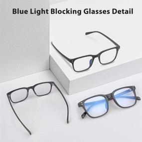 img 3 attached to 👓 Occffy Blue Light Blocking Glasses: Combat Eye Fatigue, Filter Blue Ray and UV, Perfect Gaming Computer Glasses for Men & Women - Oc092 (Black)