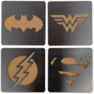 🦸 stylish superhero coaster set: superman laser cut design - 4 pieces логотип