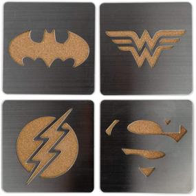 img 4 attached to 🦸 Stylish Superhero Coaster Set: Superman Laser Cut Design - 4 Pieces