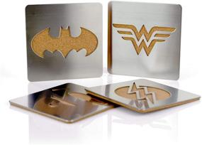 img 1 attached to 🦸 Stylish Superhero Coaster Set: Superman Laser Cut Design - 4 Pieces