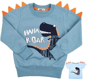 img 4 attached to 🦖 Dinosaur Sweatshirt Toddler T Shirt: Boys' Clothing in Fashion Hoodies & Sweatshirts - Discover Stylish Choices!