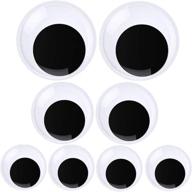 👀 giant wiggle googly eyes: self adhesive large black plastic eyes for crafts - 2 inch, 3 inch, 4 inch - set of 8 logo