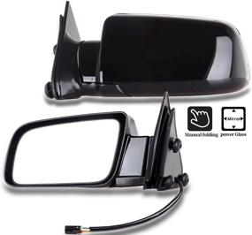 img 4 attached to 🚗 SCITOO Chevy Towing Mirrors for 1988-1998 Chevrolet GMC Pickup Truck, 1992-1994 Chevrolet Blazer GMC Jimmy, 1995-1998 Chevrolet Tahoe MC Yukon - Power Control, Manual Folding - Features 15764757 and 15764758