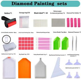 img 3 attached to 💎 Diamond Painting Accessories Kit: 55-Piece Set for Adults and Children - Includes Roller, Corrector, Non-Stick Paper, Storage Box, and More!