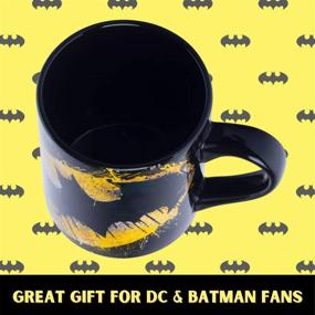 img 2 attached to 🦇 Multicolor 14 Oz Jumbo Ceramic Mug featuring DC Comics Batman Splatter Paint Logo - Silver Buffalo, Pack of 1