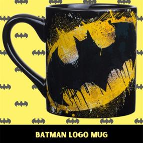 img 3 attached to 🦇 Multicolor 14 Oz Jumbo Ceramic Mug featuring DC Comics Batman Splatter Paint Logo - Silver Buffalo, Pack of 1