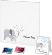 🐘 lillian rose gray baby elephant canvas baby shower guest book alternative with 2 ink pads logo