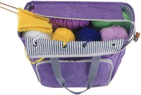 img 2 attached to 👜 Luxja Knitting Tote Bag: Stylish Purple Yarn Storage for Projects, Needles, Hooks and More!