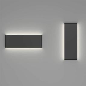 img 3 attached to 💡 Ralbay 15.7in LED Black Wall Sconce 2-Pack - Modern Black Wall Light Fixtures, 14W Up and Down Black Bathroom Wall Lighting, Natural White Light 4500K