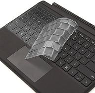 🔆 клавиатурная крышка vfeng premium ultra thin для microsoft surface pro 7 (2019), surface pro 6 (2018), surface pro 5 (2017), surface pro 4 - защитная пленка из мягкого tpu, us layout логотип