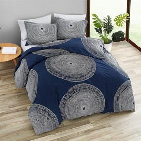 img 2 attached to 🔵 Marimekko Navy Blue 221436 Fokus Comforter Set