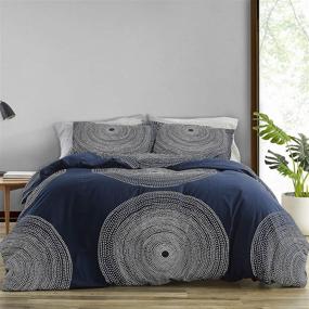 img 4 attached to 🔵 Marimekko Navy Blue 221436 Fokus Comforter Set