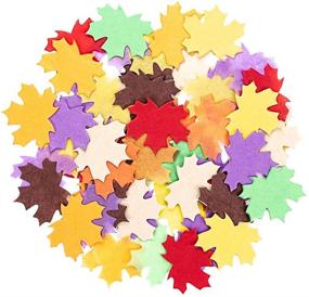 img 3 attached to Exquiss 1600 pcs Autumn Leaf Fall Foliage Tissue Paper Shapes with Foam Brush: Perfect for Fall Crafts, Decor, and Gift Wrapping - Thanksgiving, Halloween, and Autumn Art (8)