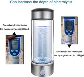 img 2 attached to 💦 USB Rechargeable Glass Hydrogen Water Bottle - Portable Water Ionizer with PEM Technology for Sports - 3-Minute Hydrogen Water Generator Cup