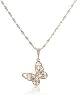 🦋 women's/girls' 14k gold plated necklace: butterfly, angel, star, tree, love heart, circle, and shell shape pendant with cubic zirconia inlay logo