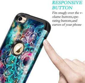 img 1 attached to 📱 Shockproof Hybrid Rubber Dual Layer Protective Case Cover for iPod Touch 7th Generation, Lamcase 2019 iPod Touch 7/6/5 Case - Mandala/Galaxy Design