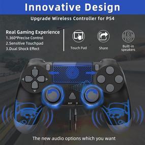 img 1 attached to 🎮 Zamia Gaming Wireless Controller for PS4: Bluetooth Remote Gamepad with Dual Shock – Classic Black