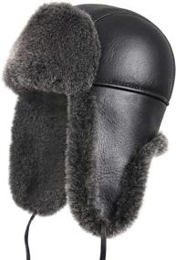 img 4 attached to Zavelio Shearling Sheepskin Aviator Trapper Outdoor Recreation in Outdoor Clothing