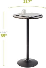 img 3 attached to 🍸 Pearington Lucia Round Bar and Pub Table - Faux Marble Top, 1-Pack