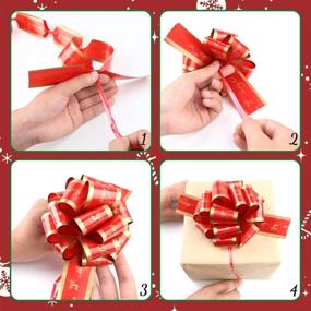 img 1 attached to 3 Otters Christmas Bows - 24PCS Pull Bows, 6.2inch Gift Ribbon Accessory for Xmas Present Wrapping