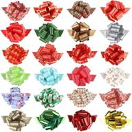 3 otters christmas bows - 24pcs pull bows, 6.2inch gift ribbon accessory for xmas present wrapping logo