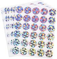 300-pack round scratch-off stickers – self-adhesive peel and stick diy circle labels for wedding games, fundraisers, promotions – holographic, 1-inch diameter logo